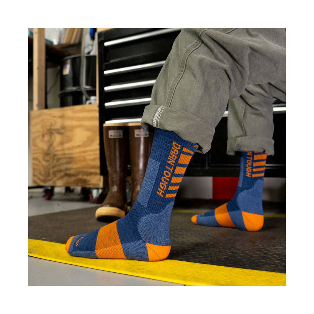 Darn Tough Vermont Men's Backbone Boot Midweight Work Sock - Indigo - Lenny's Shoe & Apparel