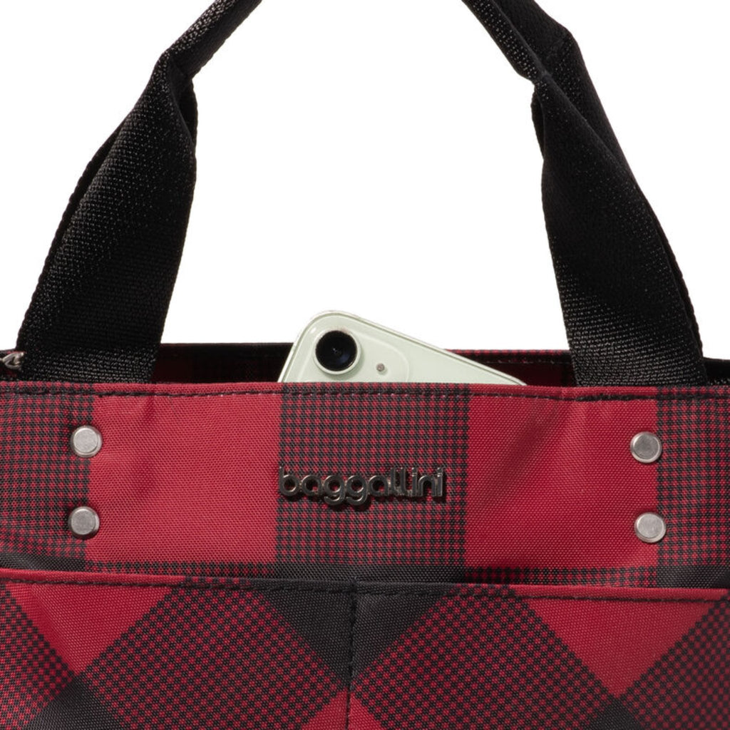 Baggallini Mini Carryall Tote - Red Buffalo Plaid - Lenny's Shoe & Apparel