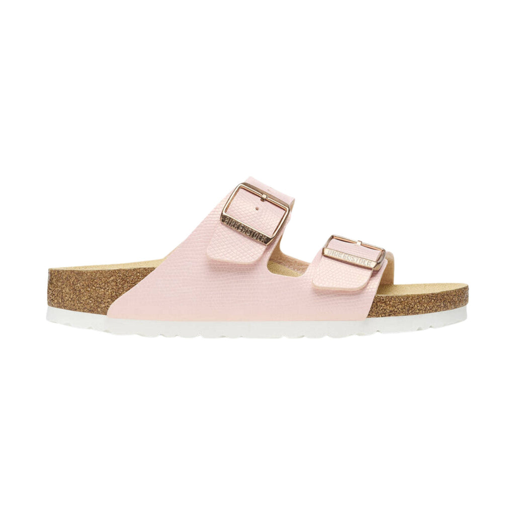 Birkenstock Arizona Birko Flor Embossed Sandal - Shiny Light Rose - Lenny's Shoe & Apparel