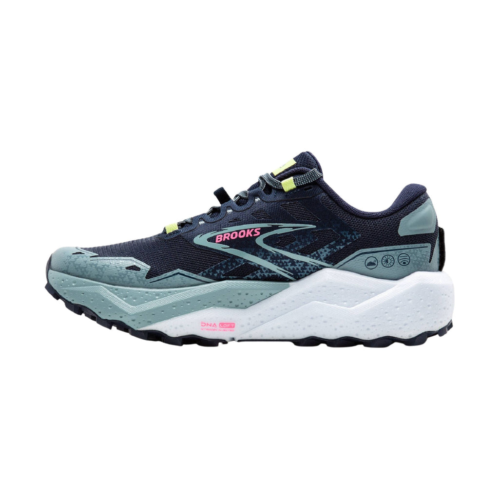 Brooks Women's Caldera 7 Trail Running Shoes - Peacoat/Citadel/Sunny Lime - Lenny's Shoe & Apparel