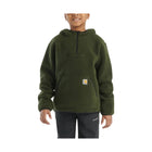 Carhartt Boys' Long Sleeve Fleece Hooded Half Zip Sweatshirt - Olive - Lenny's Shoe & Apparel