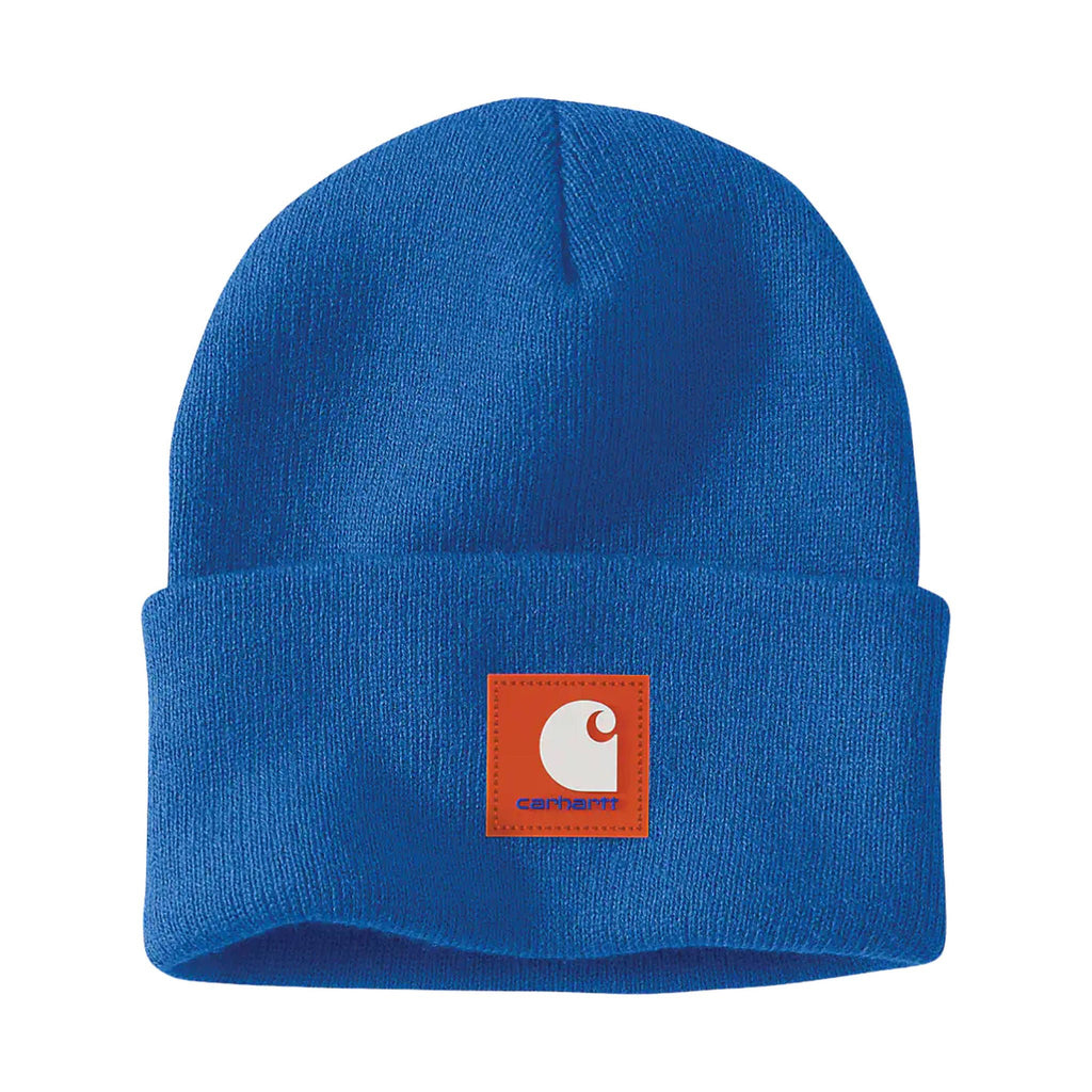 Carhartt Knit Rubber Patch Beanie - Beacon Blue - Lenny's Shoe & Apparel