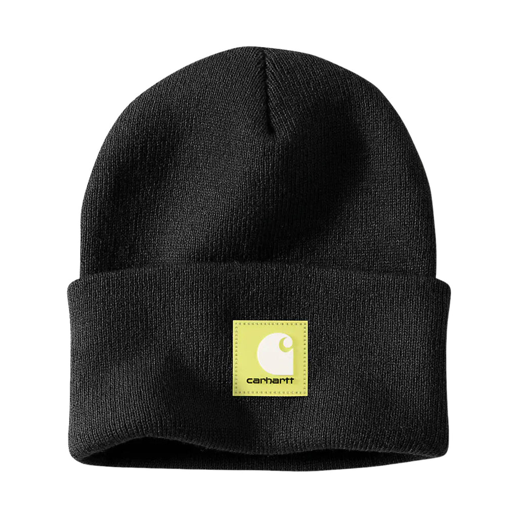 Carhartt Knit Rubber Patch Beanie - Black - Lenny's Shoe & Apparel