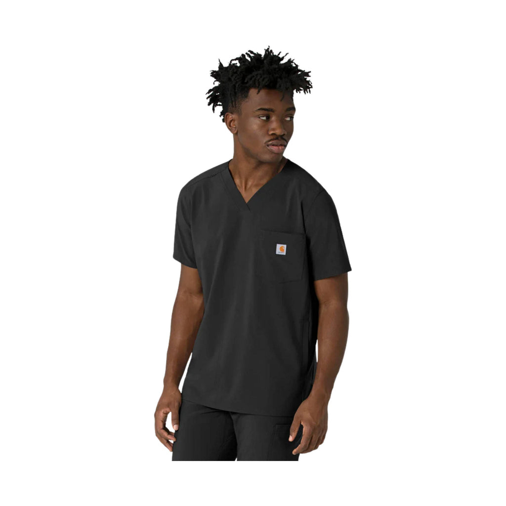 Carhartt Men's Cross Flex V Neck Scrub Top - Black - Lenny's Shoe & Apparel