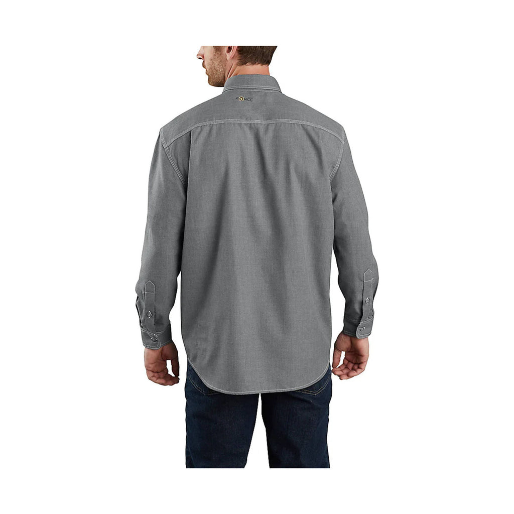 Carhartt Men's Flame Resistant Force Loose Fit Lightweight Long Sleeve Button Front Shirt - Gray - Lenny's Shoe & Apparel