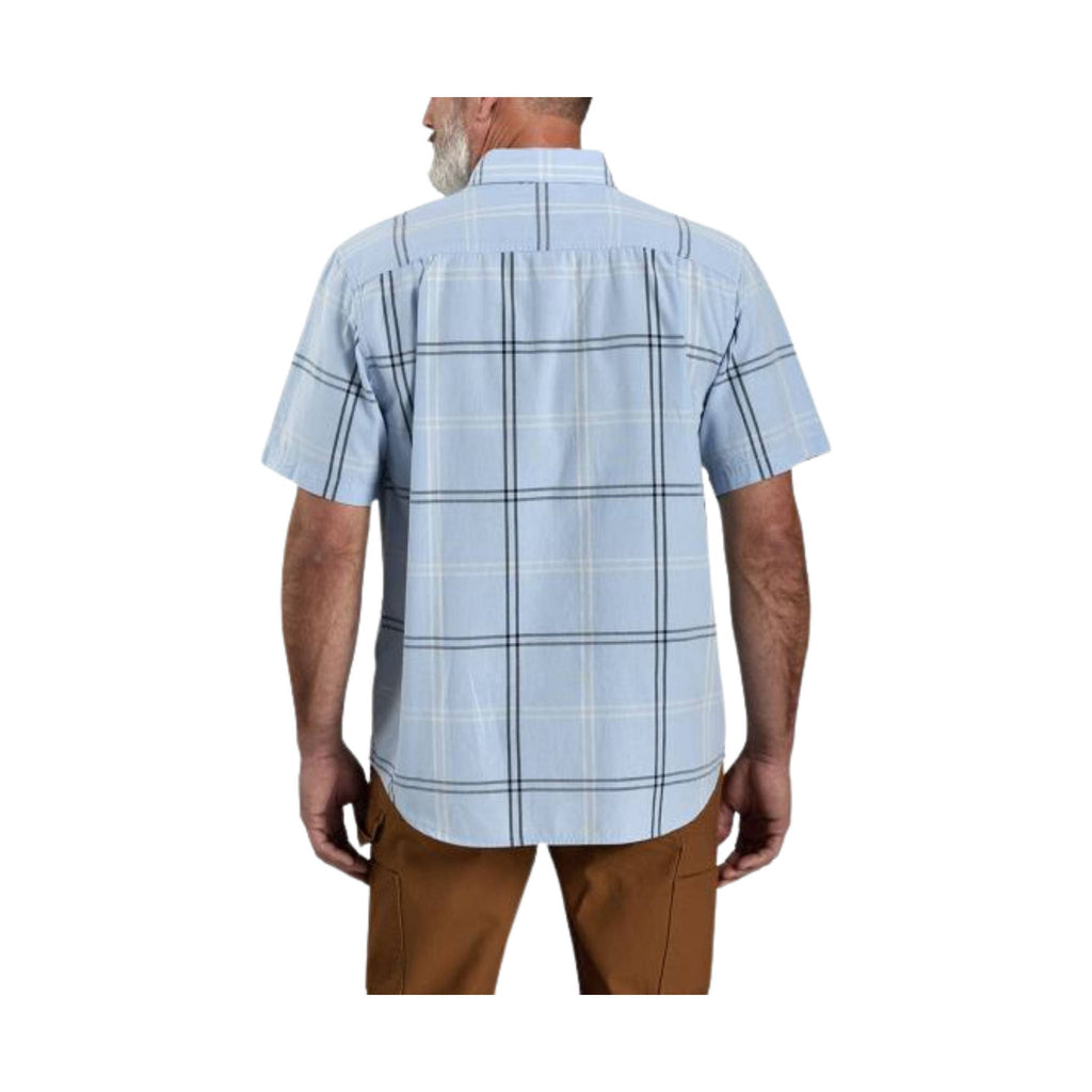 Carhartt Men's Loose Fit Midweight Short Sleeve Plaid Shirt - Fog Blue - ONLINE STORE CREDIT/EXCHANGE ONLY - Lenny's Shoe & Apparel