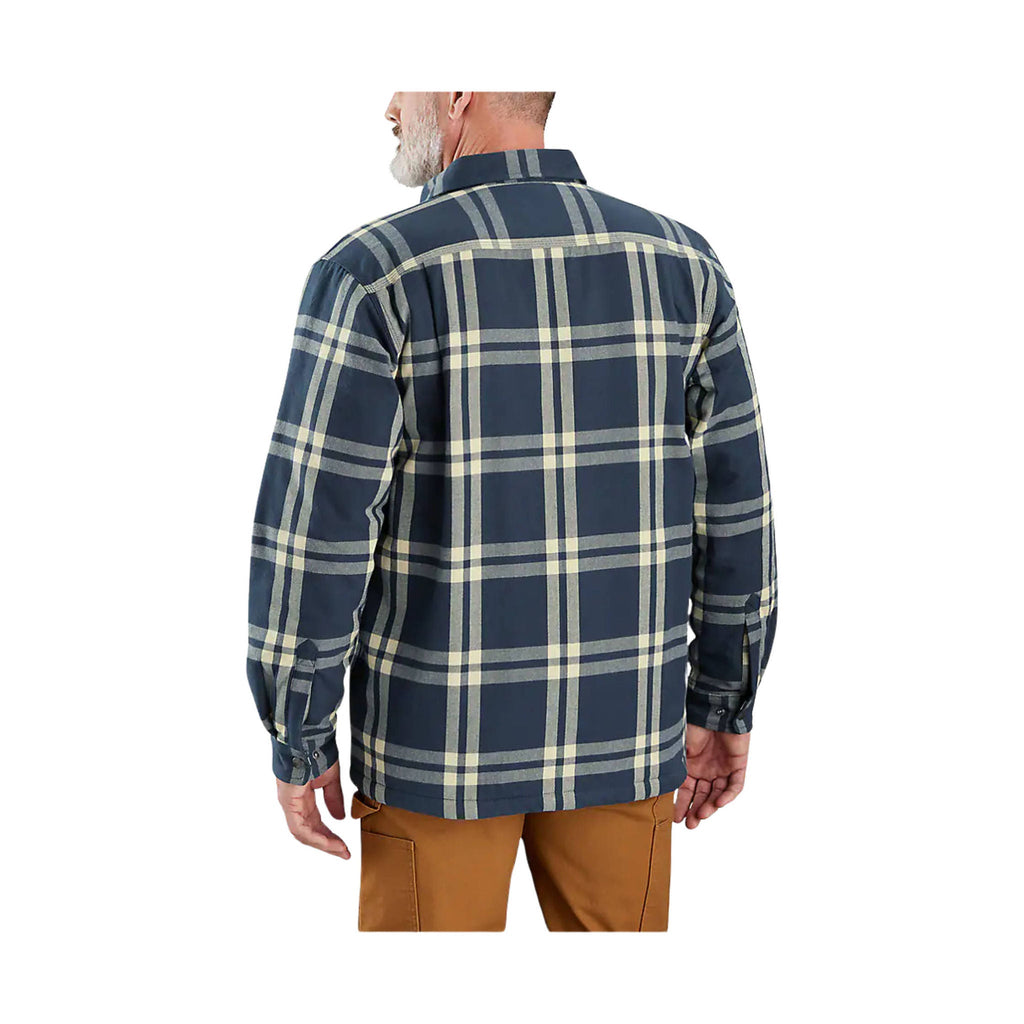 Carhartt Men's Relaxed Fit Flannel Sherpa - Lined Shirt Jac - Blue - Lenny's Shoe & Apparel