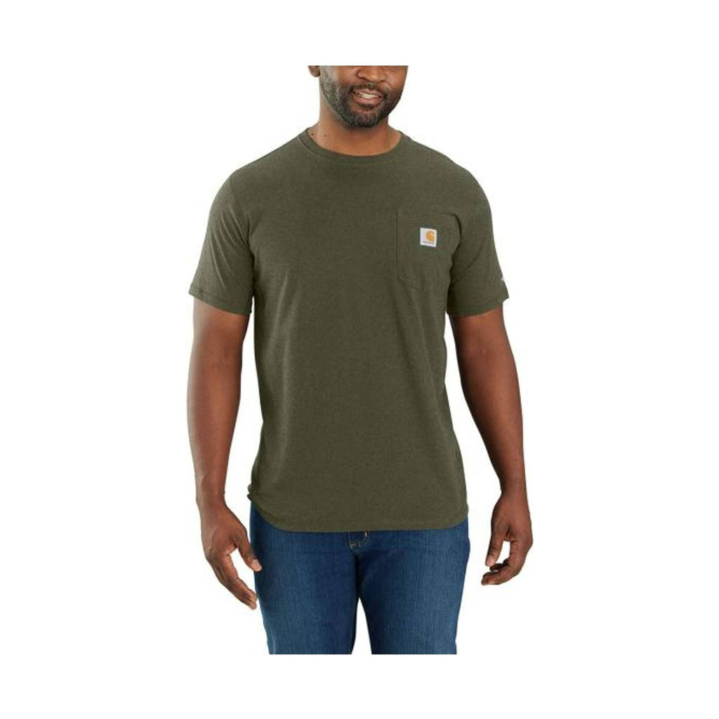 Carhartt Men's Relaxed Fit SS Pocket Tee - Basil Heather - Lenny's Shoe & Apparel