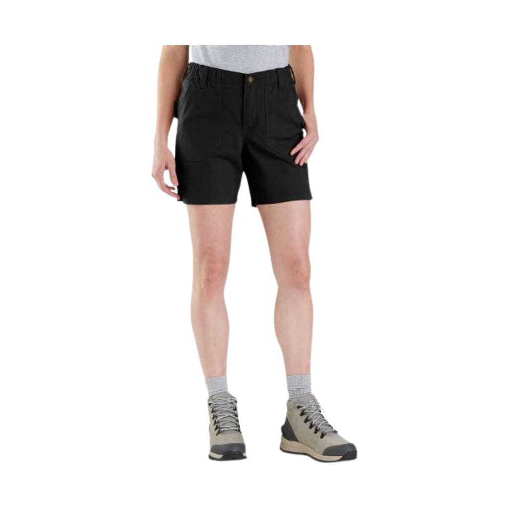 Carhartt Women's Rugged Flex Relaxed Canvas Work Short - Black - Lenny's Shoe & Apparel