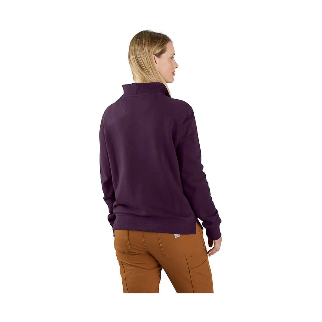 Carhartt Women's Tencel Fabric 1/2 Zip Sweatshirt - Eggplant - ONLINE STORE CREDIT/EXCHANGE ONLY - Lenny's Shoe & Apparel