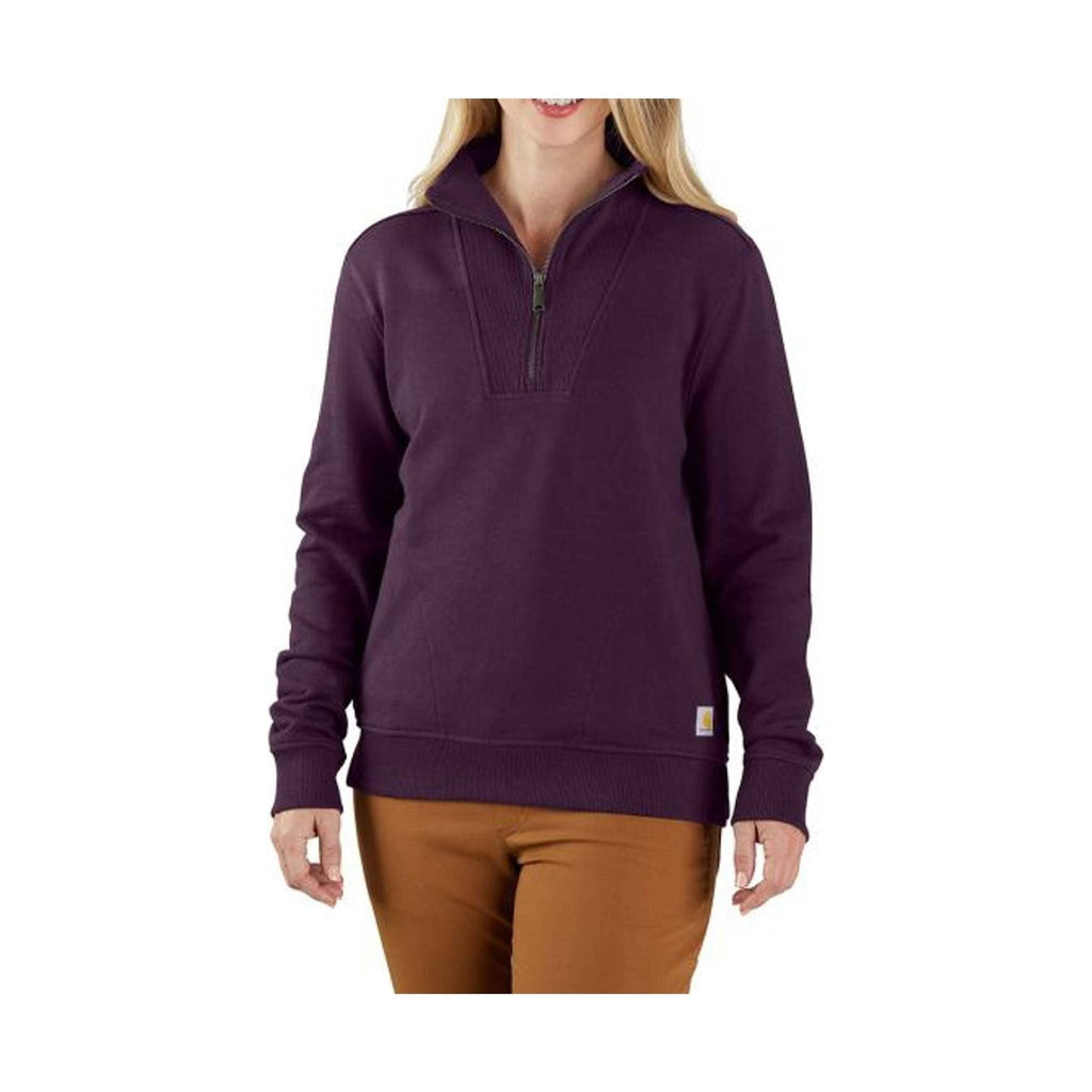 Carhartt Women's Tencel Fabric 1/2 Zip Sweatshirt - Eggplant - ONLINE STORE CREDIT/EXCHANGE ONLY - Lenny's Shoe & Apparel