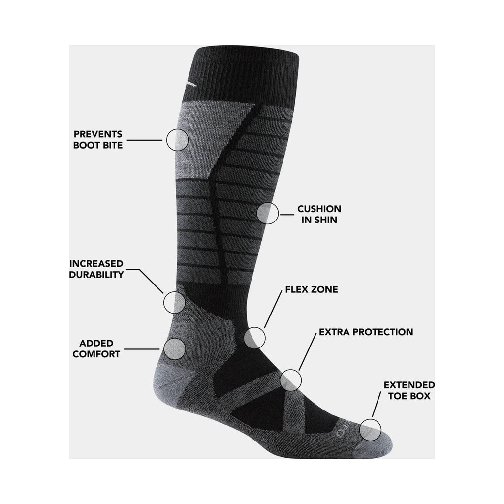 Darn Tough Vermont Men's Function X Over The Calf Midweight Ski and Snowboard Sock - Black - Lenny's Shoe & Apparel