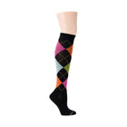 Dr. Motion Women's Argyle Knee High Compression Socks - Black - Lenny's Shoe & Apparel