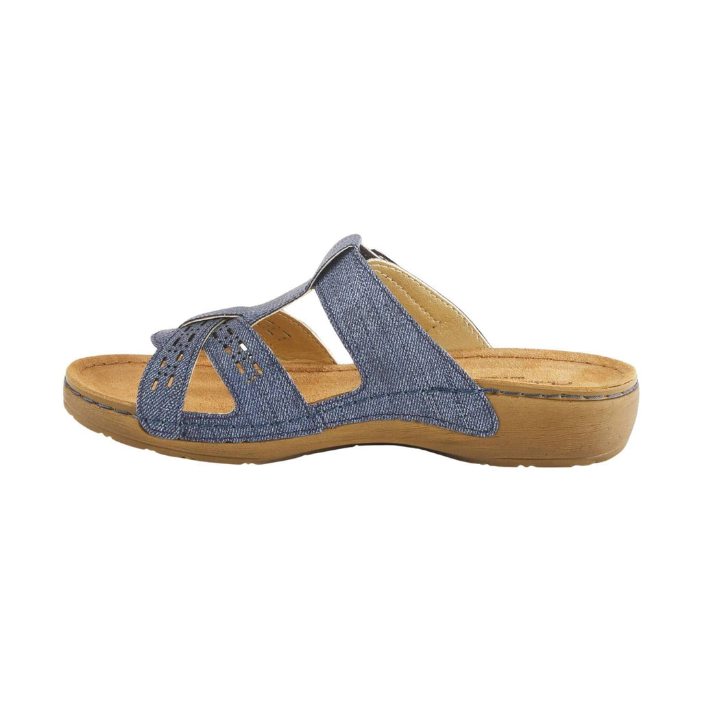 Flexus Women's Nery Jeans Slide Sandals - Navy - Lenny's Shoe & Apparel