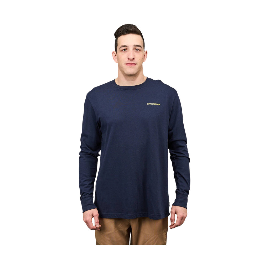 Grundens Men's Commercial Boat Long Sleeve T Shirt - Dark Navy - Lenny's Shoe & Apparel