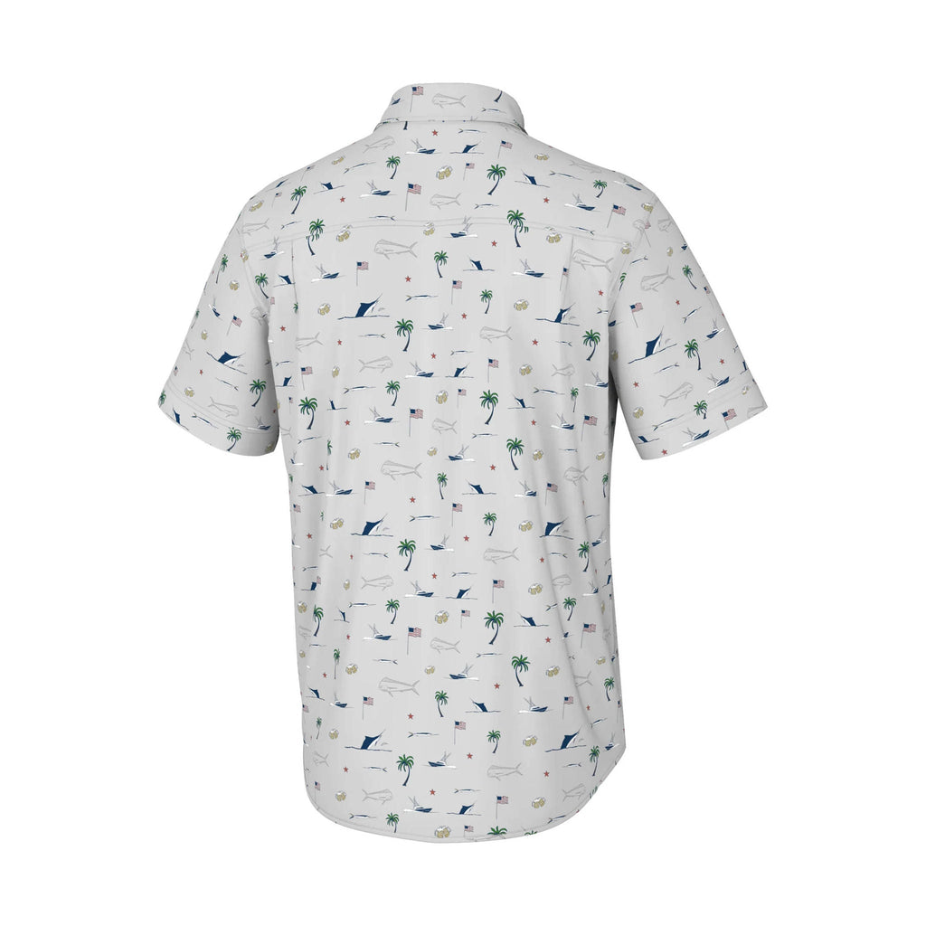 Huk Men's Kona Button Down Shirt - Harbor Mist - Lenny's Shoe & Apparel