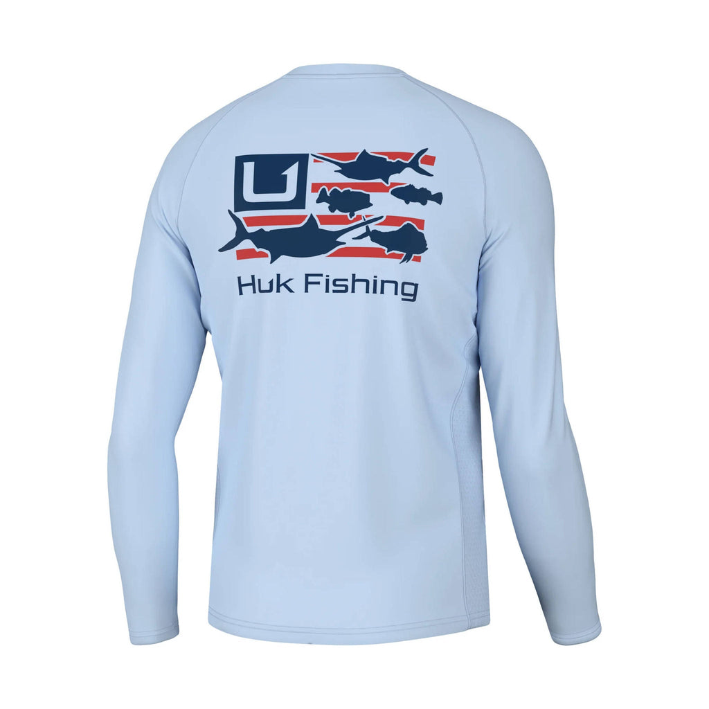 Huk Men's Trophy Flag Pursuit Performance Shirt - Ice Water - Lenny's Shoe & Apparel