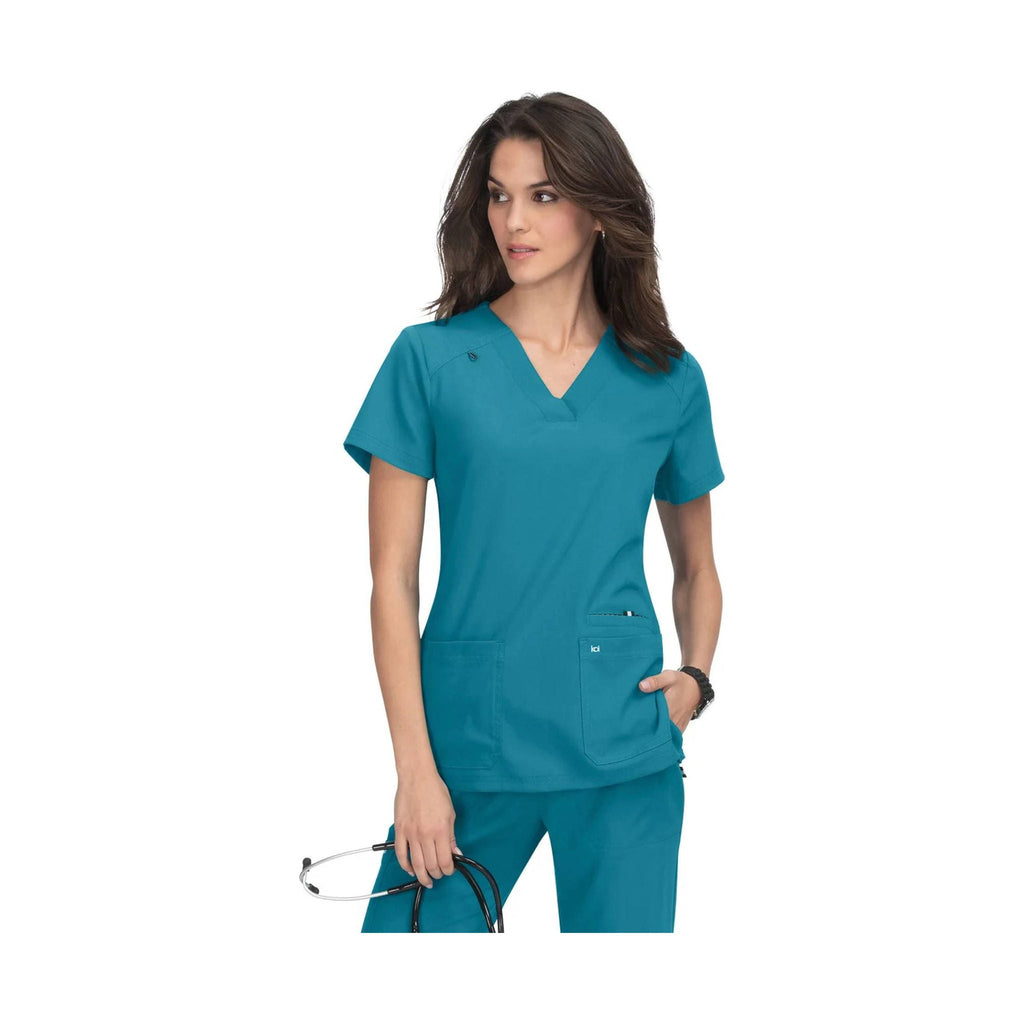 Koi Women's Hustle and Heart Scrub Top - Teal - Lenny's Shoe & Apparel