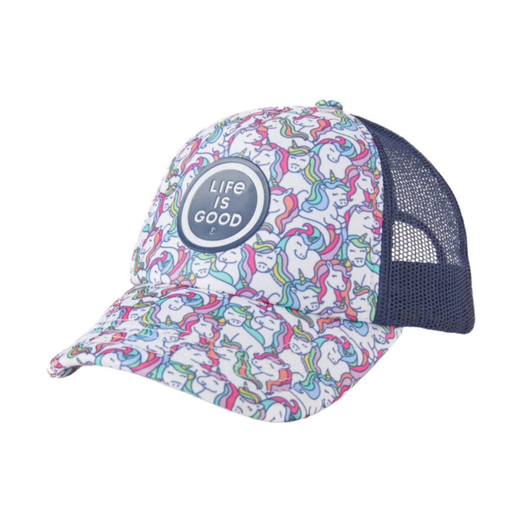 Life Is Good Kids' Unicorn Friends Pattern Trucker Hat - Cloud White - Lenny's Shoe & Apparel