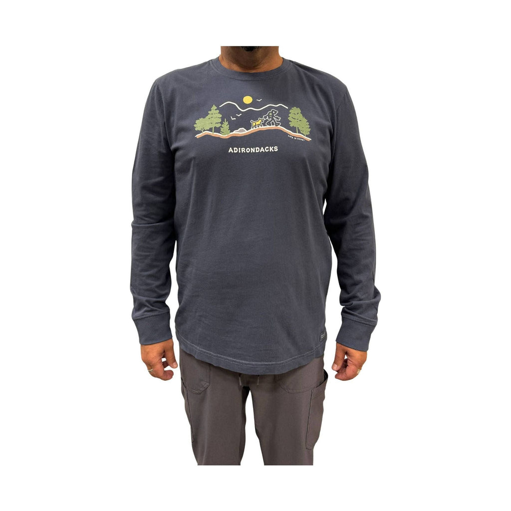 Life Is Good Men's Adirondacks Hike Vista Tee - Darkest Blue - Lenny's Shoe & Apparel