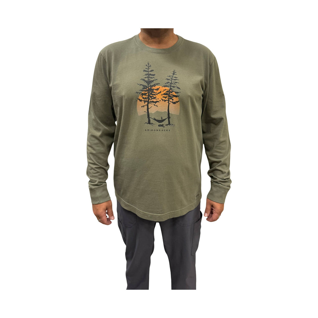 Life Is Good Men's Adirondacks Pine Hammock Tee - Moss Green - Lenny's Shoe & Apparel