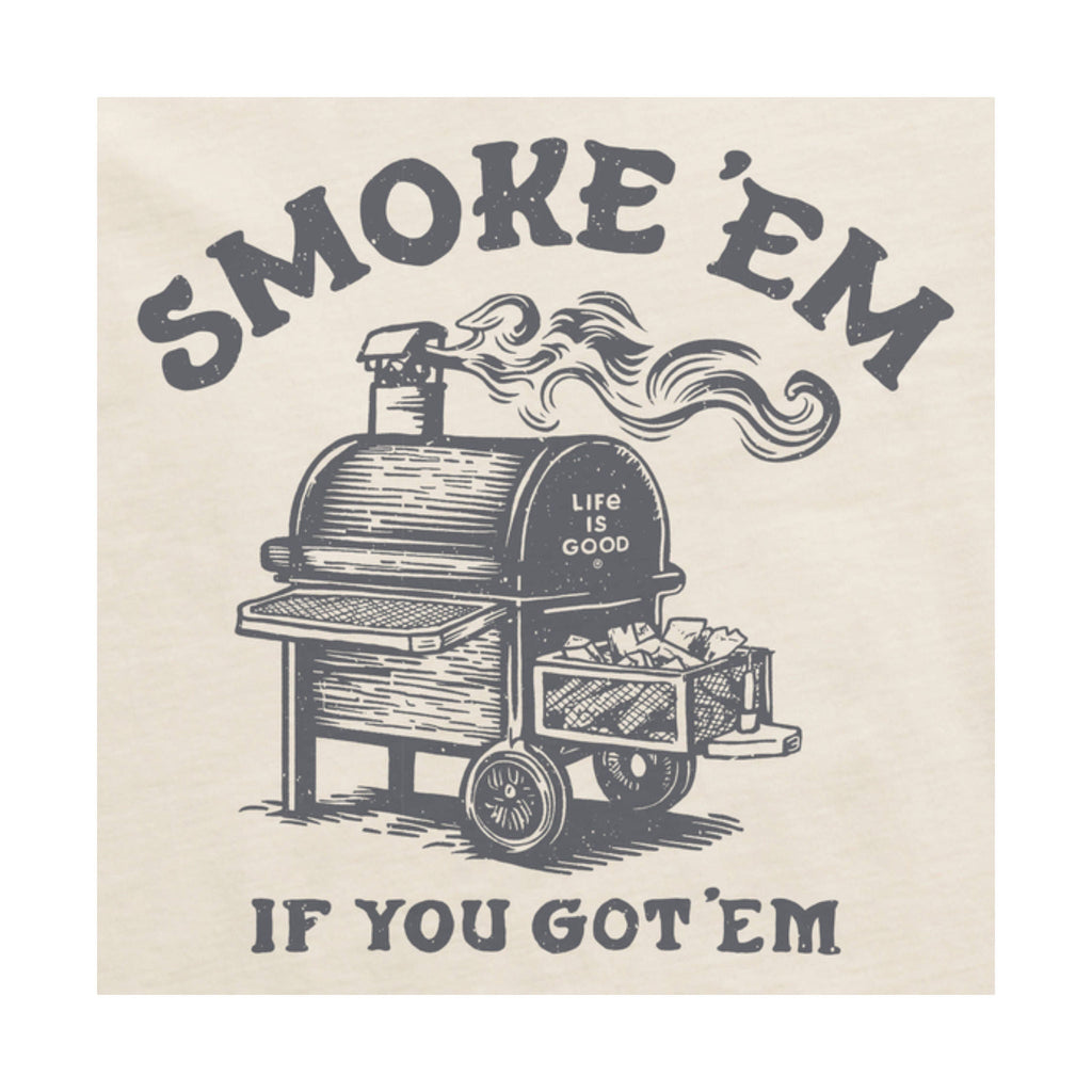 Life Is Good Men's Smoke'em Short Sleeve Tee - Putty White - Lenny's Shoe & Apparel