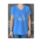 Life Is Good Women's Adirondacks Exclusive American Bike Tee - Cornflower Blue - Lenny's Shoe & Apparel