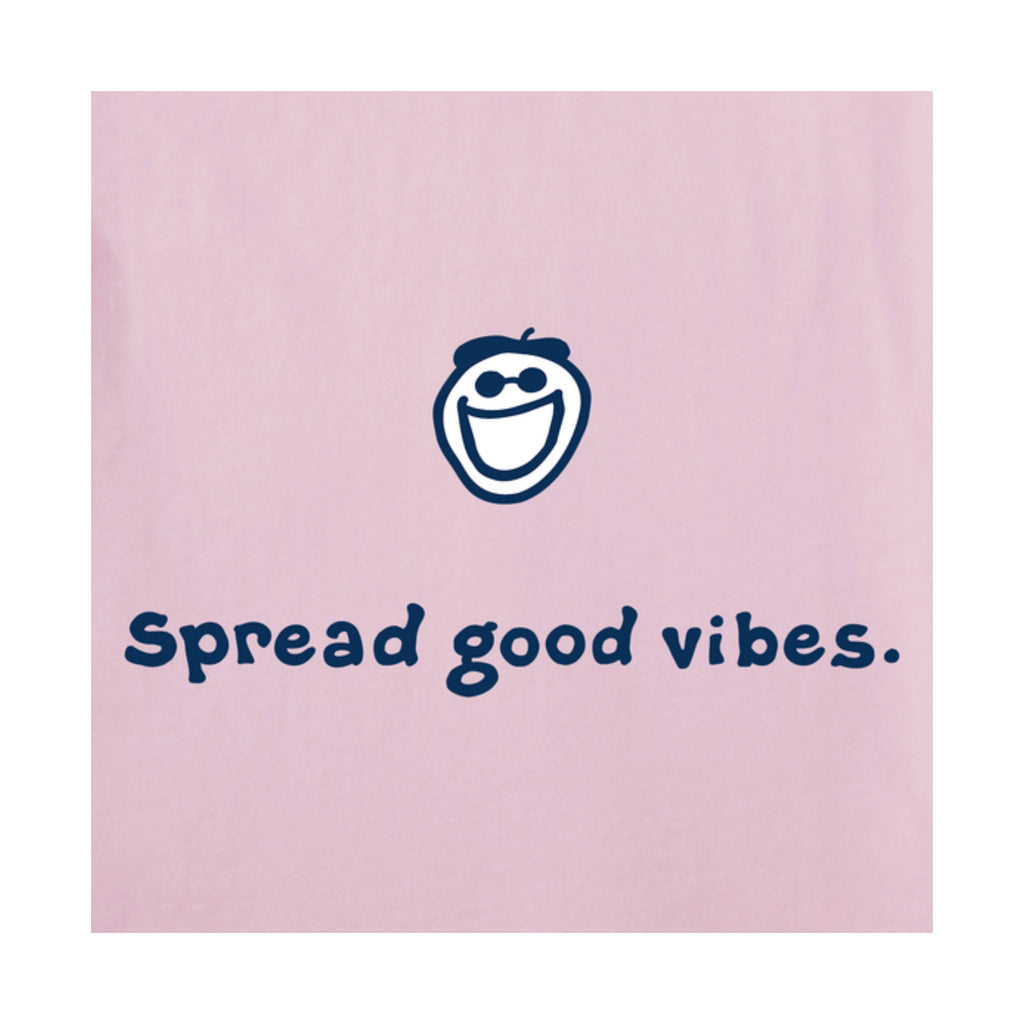 Life Is Good Women's Jake Spread Good Vibes Crusher Tee - Seashell Pink - Lenny's Shoe & Apparel