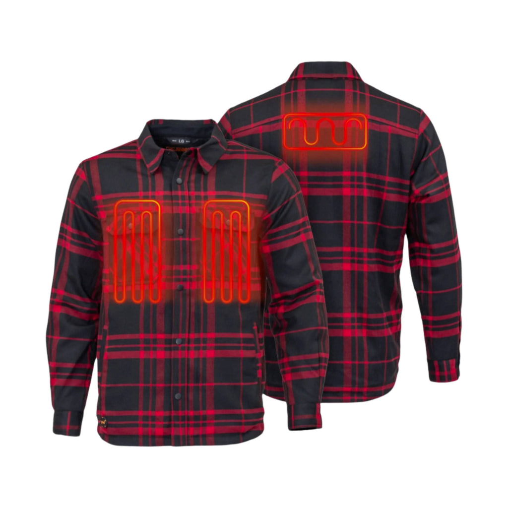 Mobile Warming Men's Flannel Heated Shirt Jacket - Black/Red - Lenny's Shoe & Apparel