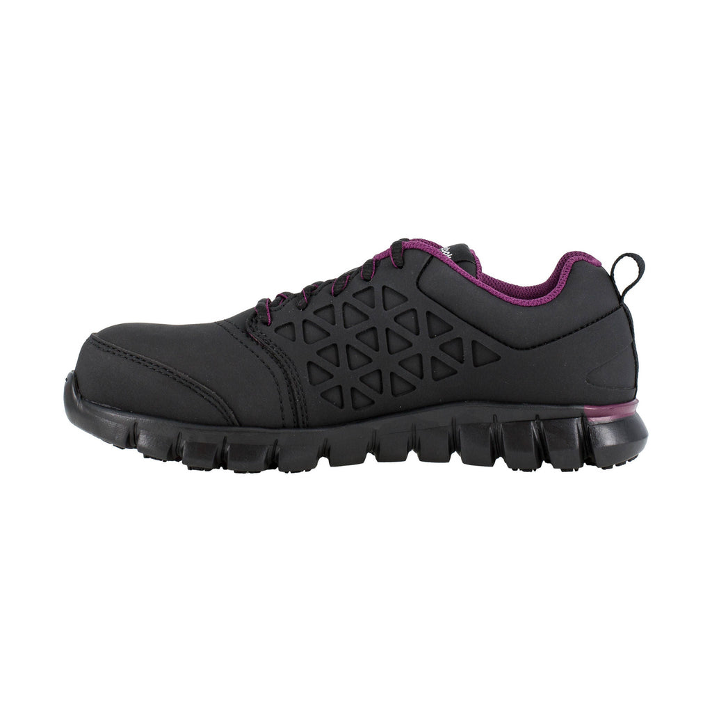 Reebok Work Women's Sublite Cushion Athletic Composite Toe Work Shoes - Black/Plum - Lenny's Shoe & Apparel