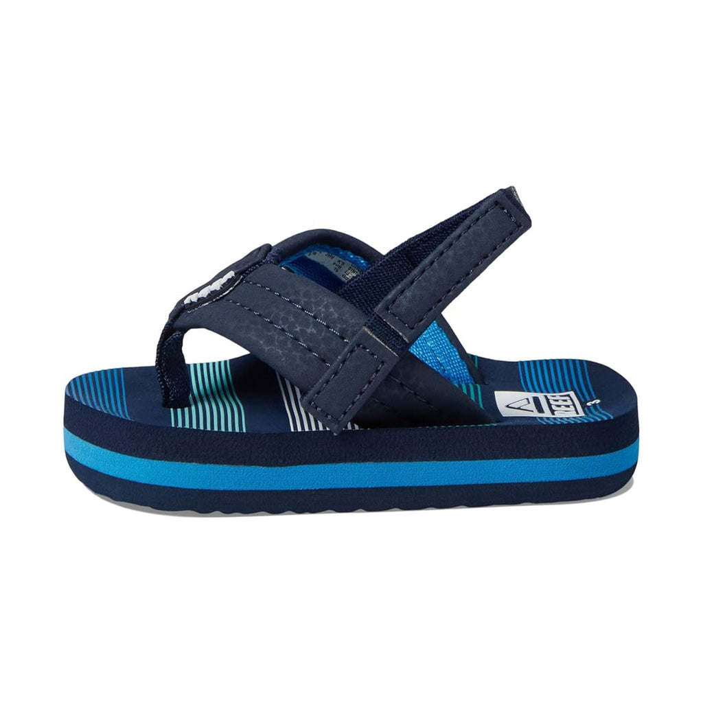 Reef Kids' Little Ahi Flip Flop - Deep Sea Stripes - Lenny's Shoe & Apparel