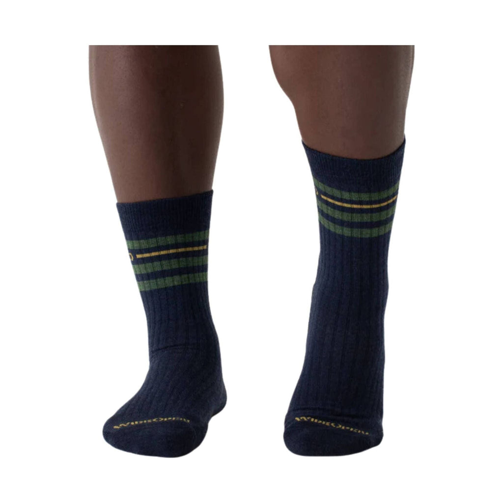 Wide Open Men's Vintage Stripe Cushioned Crew Socks - Denim - Lenny's Shoe & Apparel