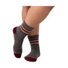 Wide Open Women's Multi Stripe Cushioned Micro Crew Socks - Taupe - Lenny's Shoe & Apparel