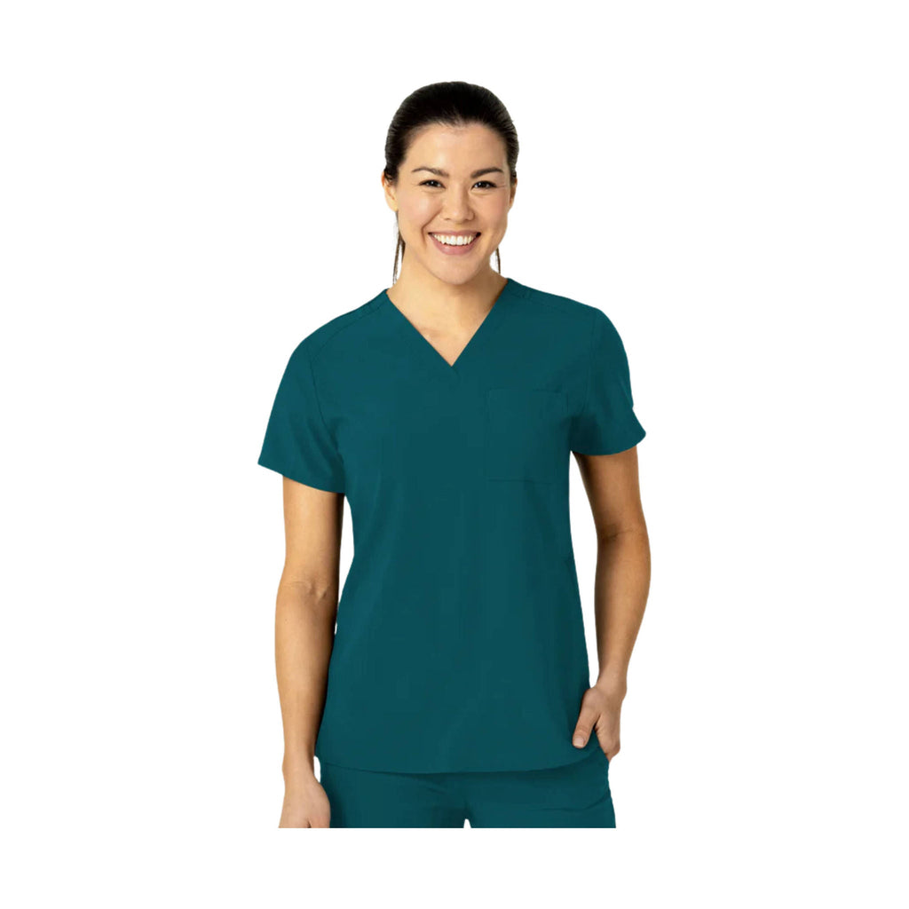 Wonder Wink Women's Flex n Reach V Neck Scrub Top - Caribbean - Lenny's Shoe & Apparel