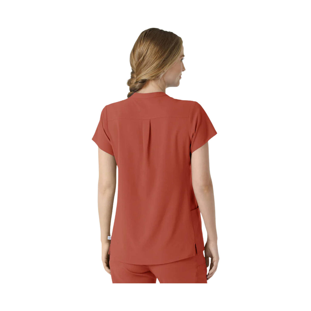 Wonder Wink Women's Mandarin Collar Scrub Top - Mineral Red - Lenny's Shoe & Apparel