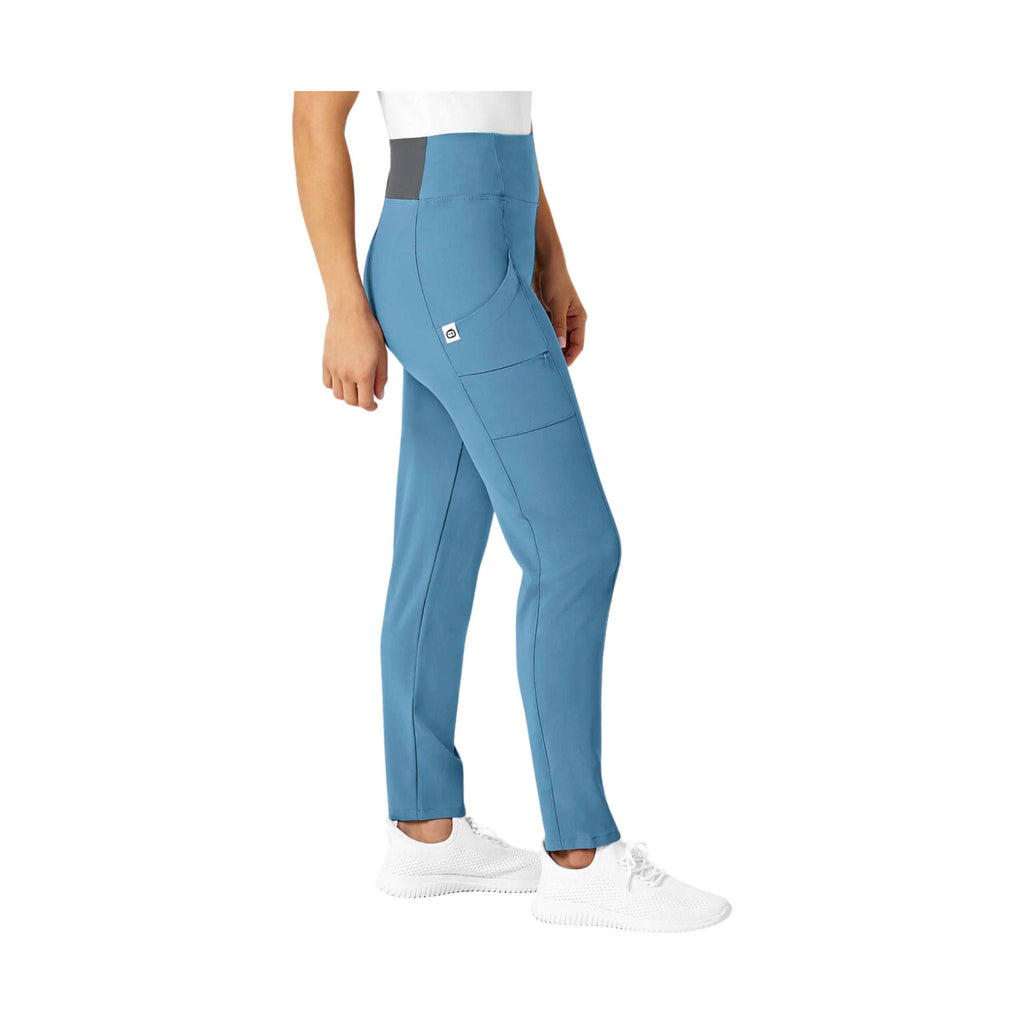 WonderWink Renew Women's High Waist Pant Power Scrub Pant - Bay Blue - Lenny's Shoe & Apparel