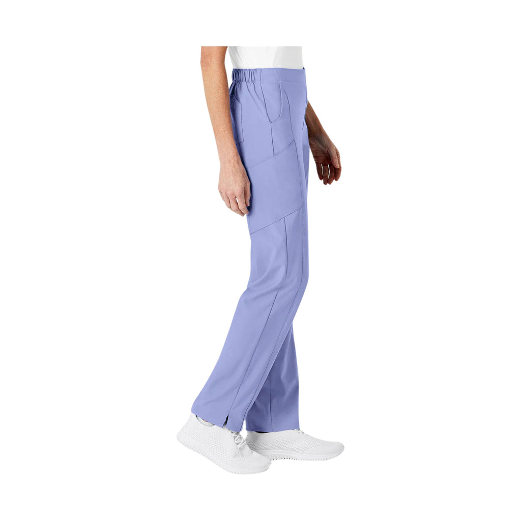 WonderWink Women's Flat Front Cargo Scrub Pant - Ceil Blue - Lenny's Shoe & Apparel