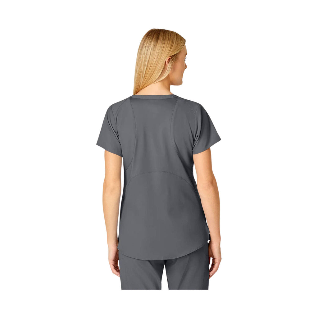 WonderWink Women's Flex Back Fashion V Neck Scrub Top - Pewter - Lenny's Shoe & Apparel