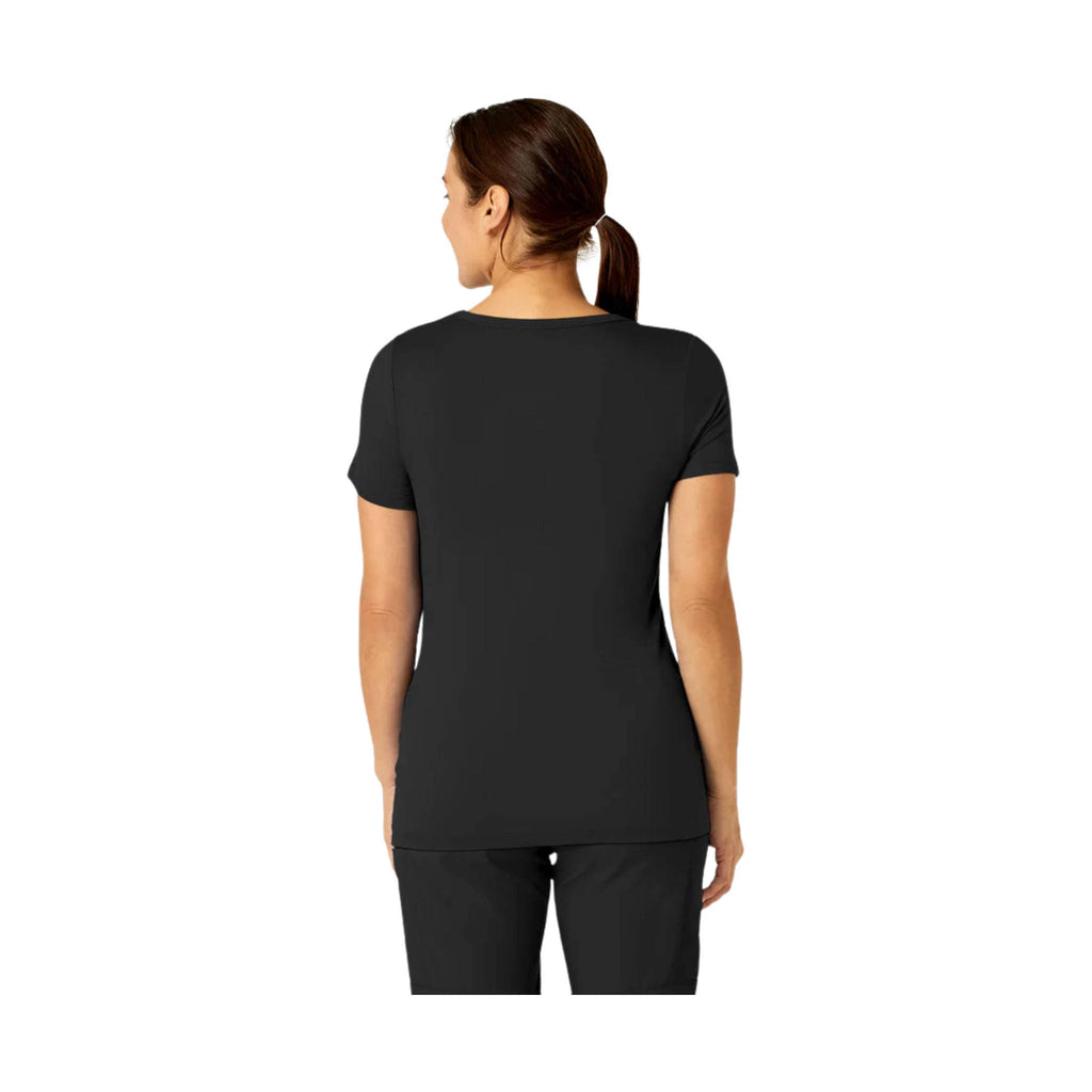 WonderWink Women's Silky Knit Short Sleeve Scrub Tee - Black - Lenny's Shoe & Apparel