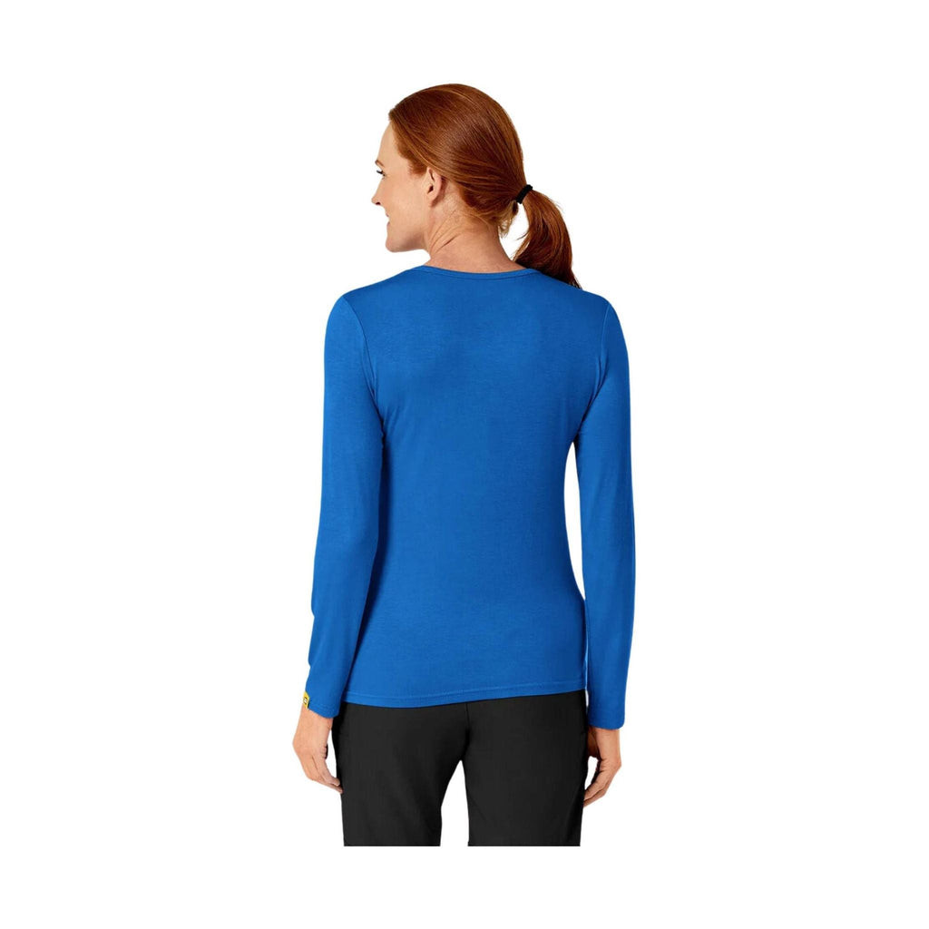 WonderWink Women's Silky Long Sleeve Top - Royal - Lenny's Shoe & Apparel