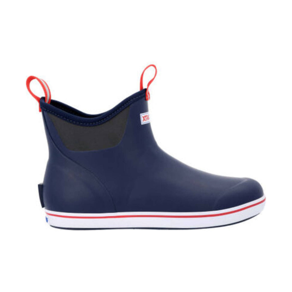 Xtratuf Men's 6 Inch Ankle Deck Rain Boot - Navy/Red - Lenny's Shoe & Apparel