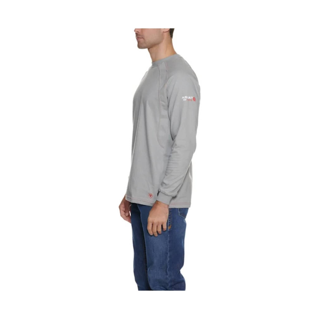 Ariat Men's Flame Resistant Work Crew Long Sleeve T-Shirt - Gray - Lenny's Shoe & Apparel