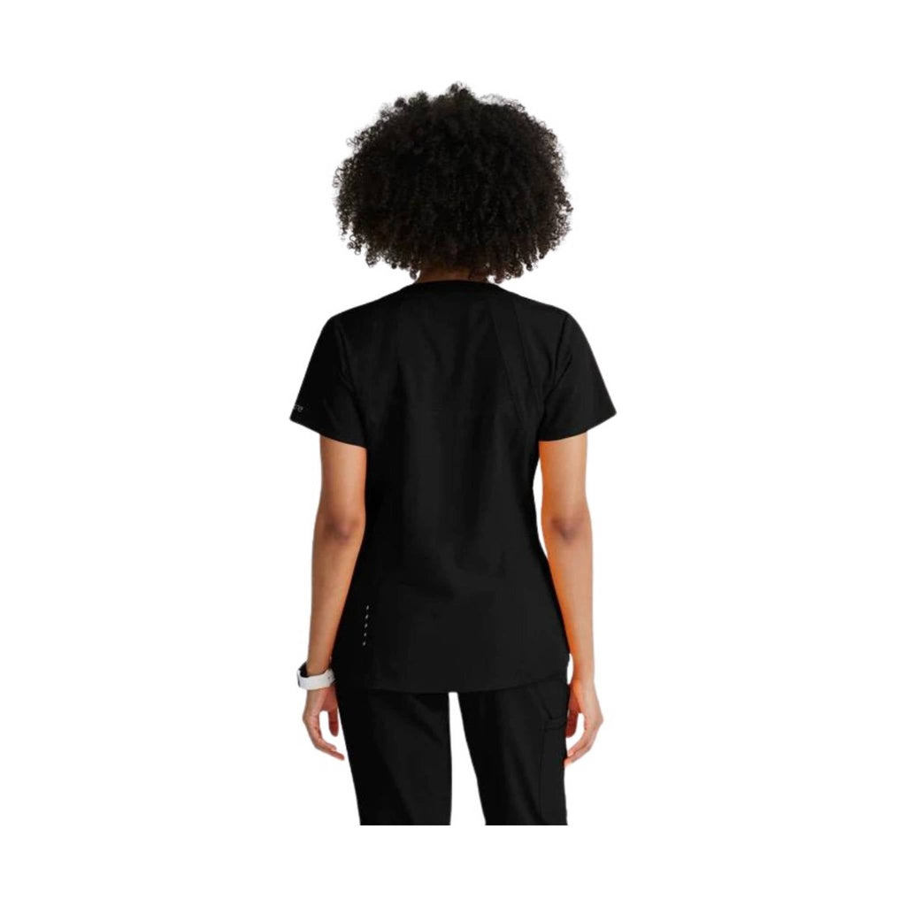 Barco Women's Racer Scrub Top - Black - Lenny's Shoe & Apparel