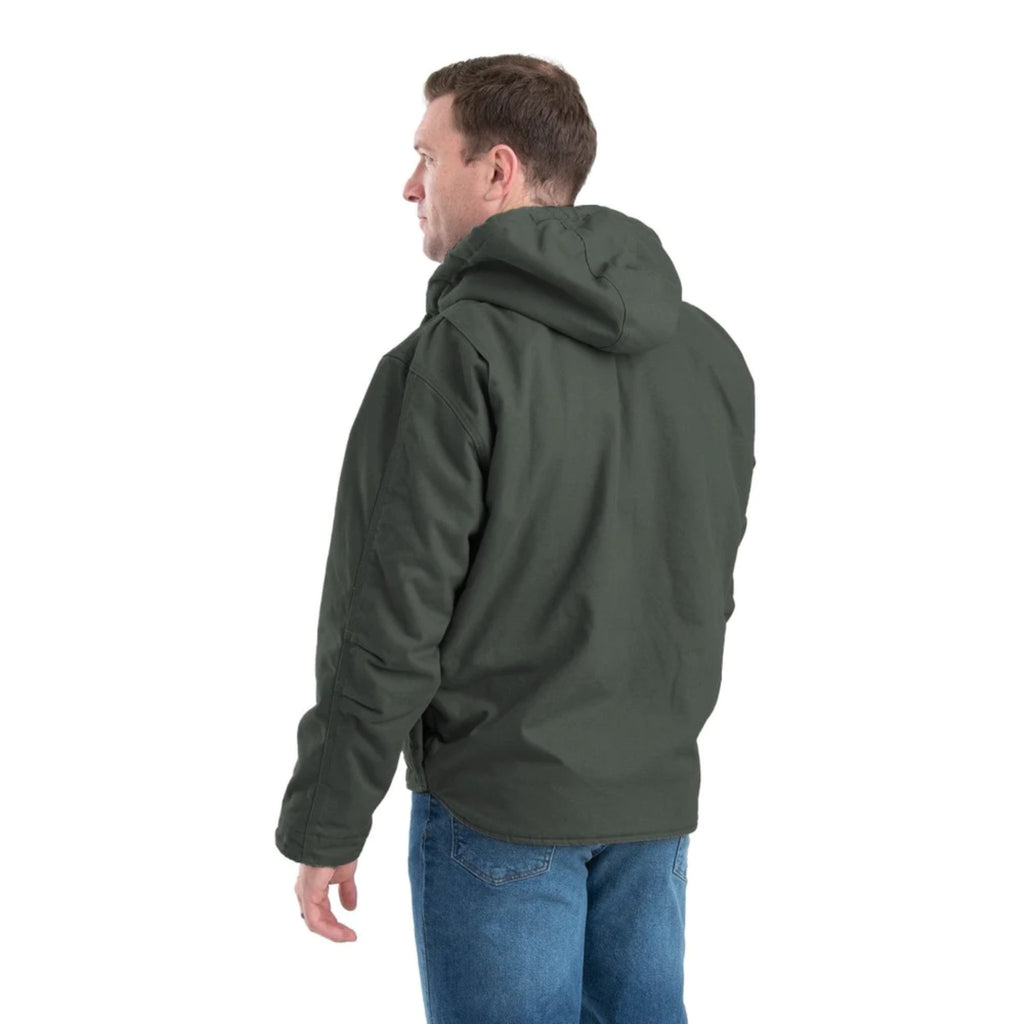 Berne Men's Heartland Washed Duck Hooded Work Coat- Moss Green - Lenny's Shoe & Apparel