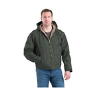 Berne Men's Heartland Washed Duck Hooded Work Coat- Moss Green - Lenny's Shoe & Apparel