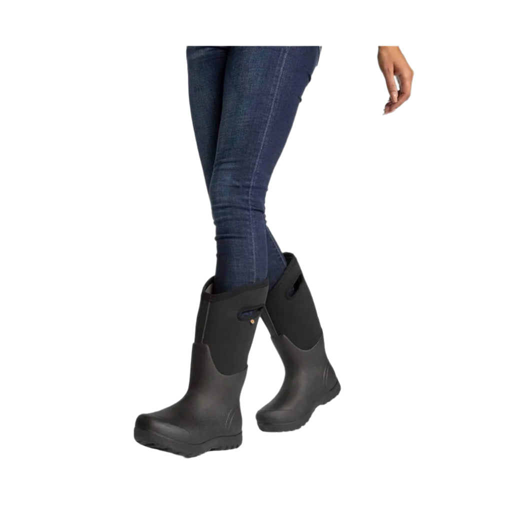 Bogs Women's Neo Classic Tall Pull On Rain Boot - Black - Lenny's Shoe & Apparel