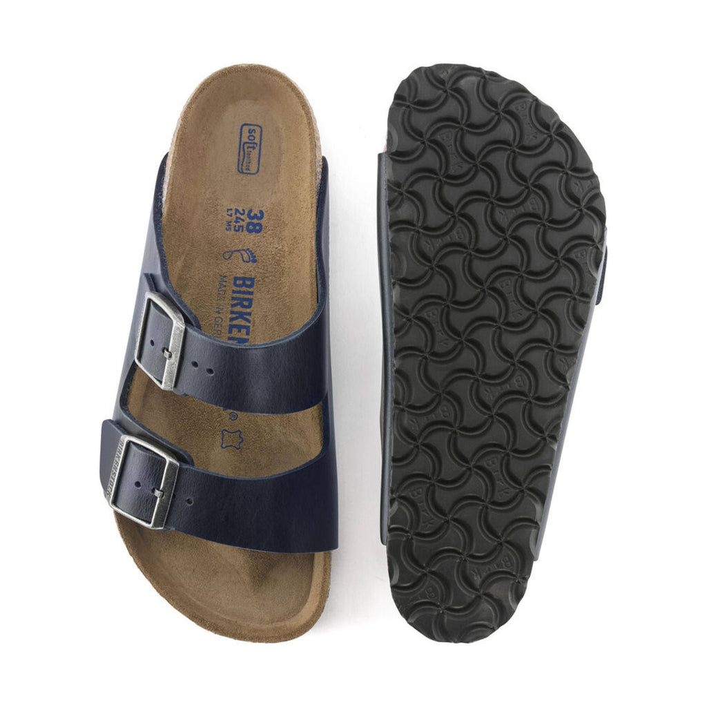 Brikenstock Arizona Soft Footbed Sandal - Oiled Leather Blue - Lenny's Shoe & Apparel