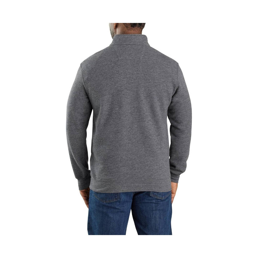 Carhartt Men's Flame Resistant Force Midweight Mock Neck Sweatshirt - Black Heather - Lenny's Shoe & Apparel