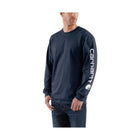 Carhartt Men's Long Sleeve Graphic Logo T-Shirt - Navy - Lenny's Shoe & Apparel