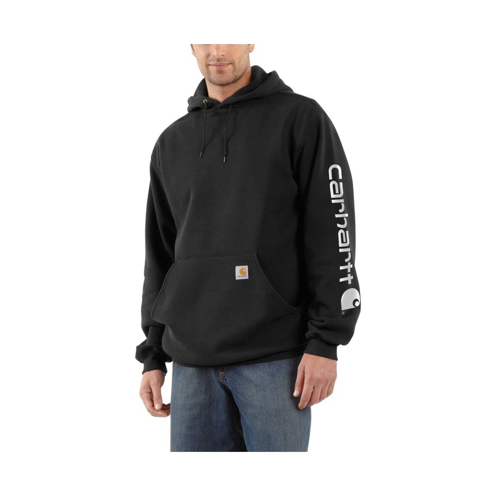 Carhartt Men's Midweight Hooded Logo Sweatshirt - Black - Lenny's Shoe & Apparel